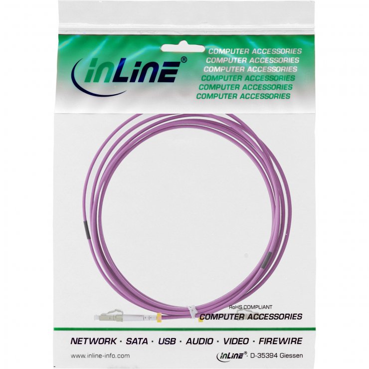 Imagine Cablu fibra optica LC-LC OM4 Duplex Multimode 0.5m, InLine IL88544P